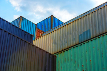 Fototapeta premium container in import export and business logistic.
