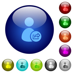 User account export data color glass buttons