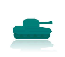 military tank, flat style