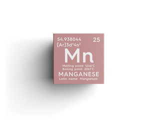 Manganese. Manganum. Transition metals. Chemical Element of Mendeleev's Periodic Table. Manganese...