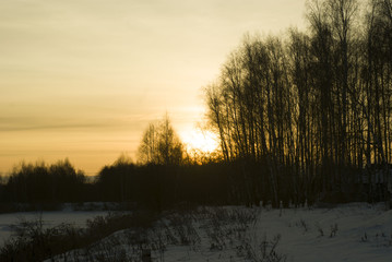 Sunset in the village of Filippovskoe Vladimirskaya oblast'