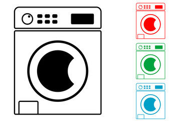 Icono plano lavadora varios colores