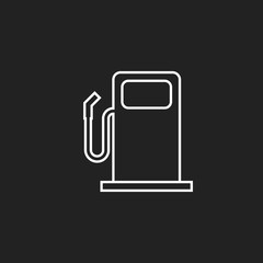 Fuel gas station icon in line style. Car petrol pump flat illustration.