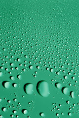 Green water drops background
