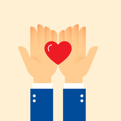 Obraz premium Charity hands with heart