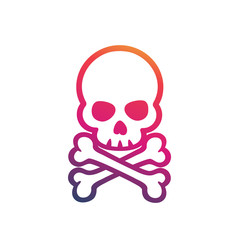 skull and bones on white