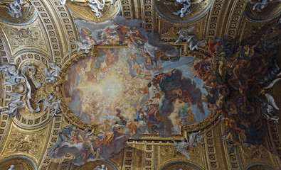 Church of the Gesù, baroque interior, Rome, Italy