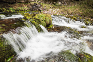 Crystalline water games. Fontanon of Goriuda. Chiusaforte, Friuli