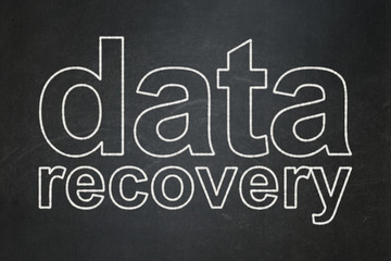 Obraz premium Information concept: Data Recovery on chalkboard background