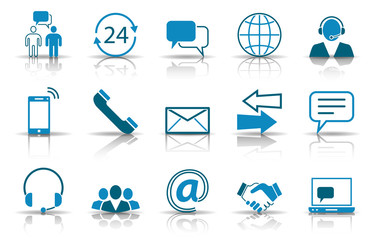 Kontakt Iconset - Blau (Schatten