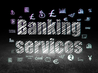 Banking concept: Banking Services in grunge dark room