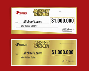 Design template for award winning check. Vector