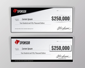 Template for event-winning check. Geometric background. Vector