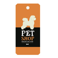 Poster Pet Shop Design label Bichon Frise Geometric style