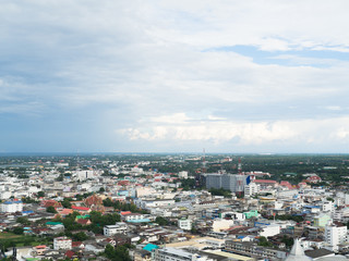 KORAT NAKHONRATCHASIMA, THAILAND - JUNE 4, 2017: SKYDECK tower City scape view from the new department store called 
