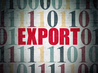 Business concept: Export on Digital Data Paper background