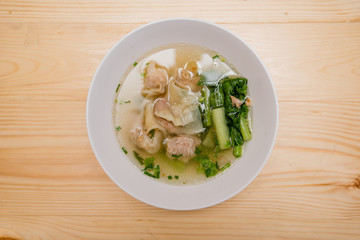 dumpling with roast pork, Thai food, Chinese food