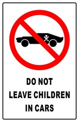 Do not leave children in cars