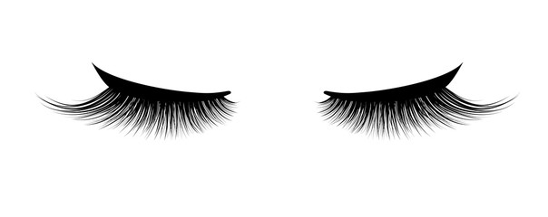 Eyelash extension. A beautiful make-up. Thick cilia. Mascara for volume and length.