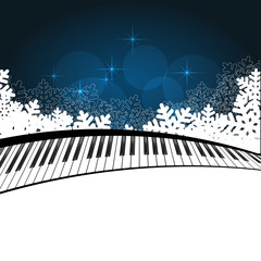 Blue template with piano