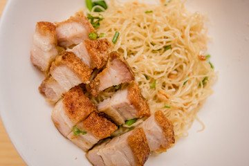 noodle with roast pork, Thai food, Chinese food