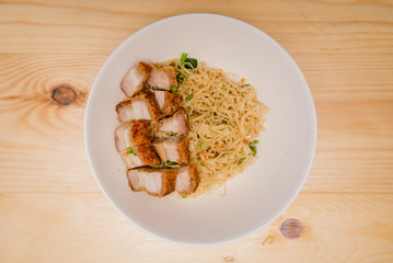noodle with roast pork, Thai food, Chinese food