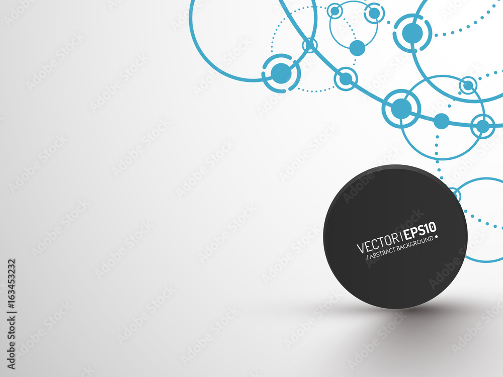 Poster connected lines and dots. network sign. vector illustration