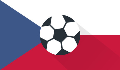 Obraz premium vector football / soccer ball on czech republic flag background