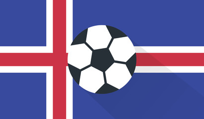 vector football / soccer ball on iceland flag background