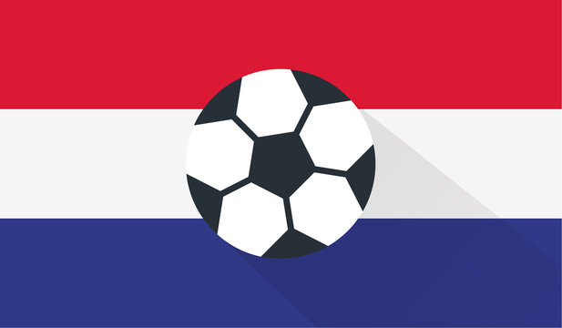 vector football / soccer ball on netherlands flag background