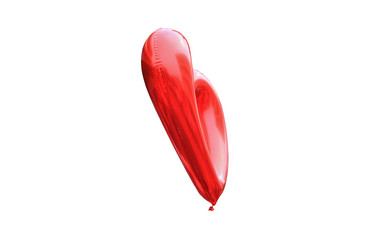 balloon heart red beautiful on isolated white background and clipping path