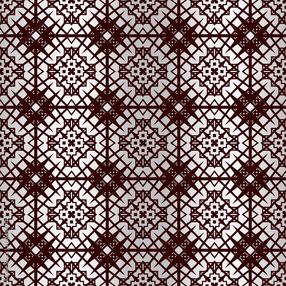 Poster outline of a seamless gray abstract pattern with repeated geometric square figures. ornamental abstr