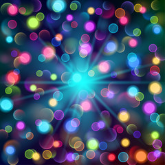 Abstract background with bokeh lights. Vector Illustration