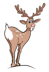 Cartoon image of reindeer. An artistic freehand picture.