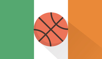 vector basketball with ireland flag background