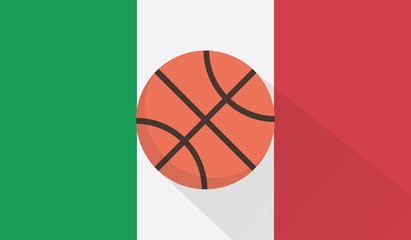 vector basketball with italy flag background