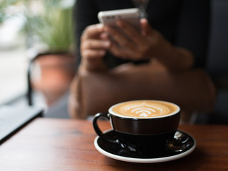 coffee latte art in coffee shop