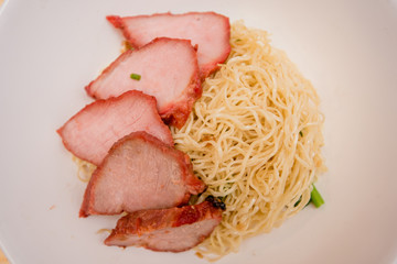 noodle with roast pork, Thai food, Chinese food