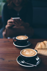coffee latte art in coffee shop