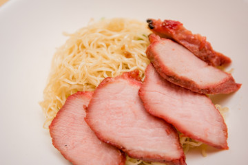 noodle with roast pork, Thai food, Chinese food