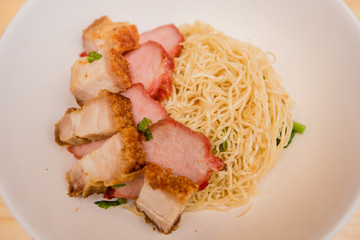 noodle with roast pork, Thai food, Chinese food