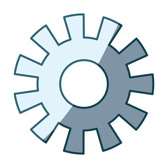 blue shading silhouette of pinion model one vector illustration