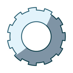 blue shading silhouette of pinion model two vector illustration