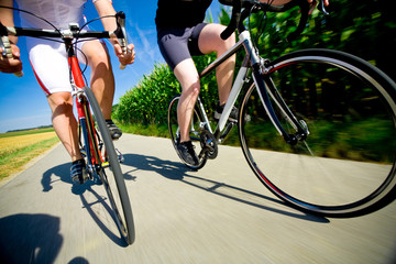 Fototapeta na wymiar Two Racing Cyclists