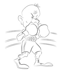 Cartoon image of boxer. An artistic freehand picture.