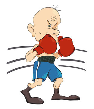 Cartoon image of boxer. An artistic freehand picture.