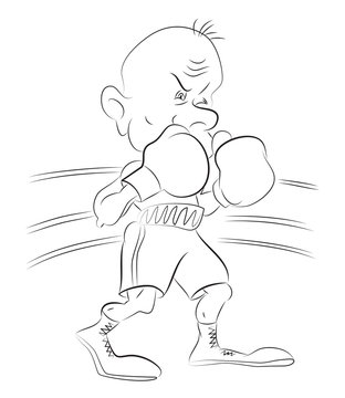 Cartoon image of boxer. An artistic freehand picture.