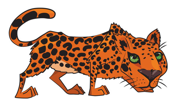 Cartoon image of leopard. An artistic freehand picture.