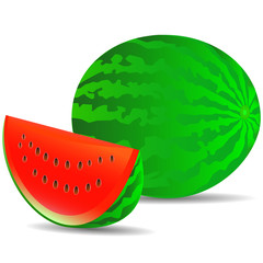 Vector image of watermelon. A piece of watermelon.