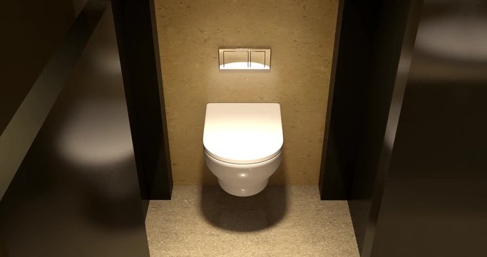 Public restroom. 3D Render